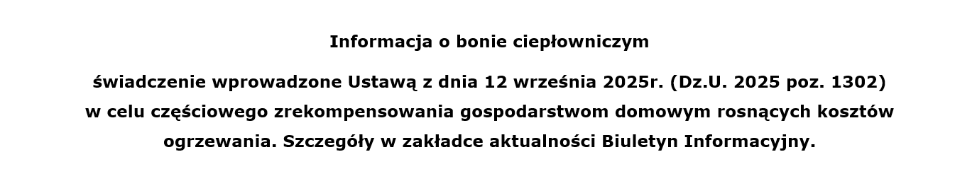Informacja o bonie ciepłowniczym
