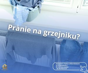 Zdjęcie prania na grzejniku